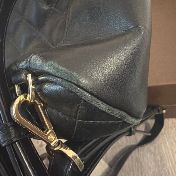 Michael Kors Black Quilted Leather Mini Backpack Gold Hardware - Picture 8 of 9